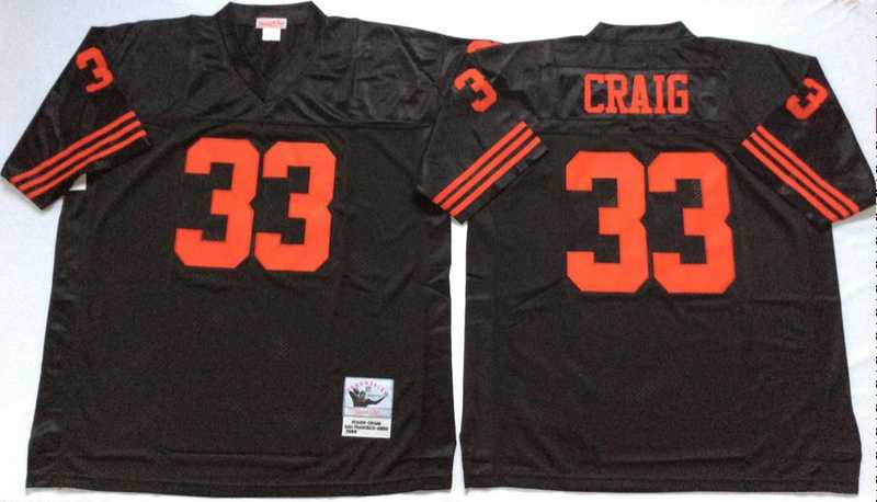 49ers 33 Roger Craig Black M&N Throwback Jersey->nfl m&n throwback->NFL Jersey